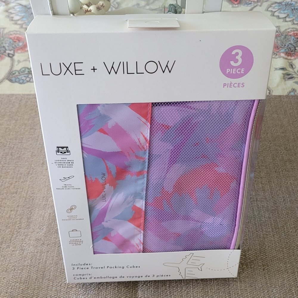 Luxe & Willow 3 piece travel packing cubes